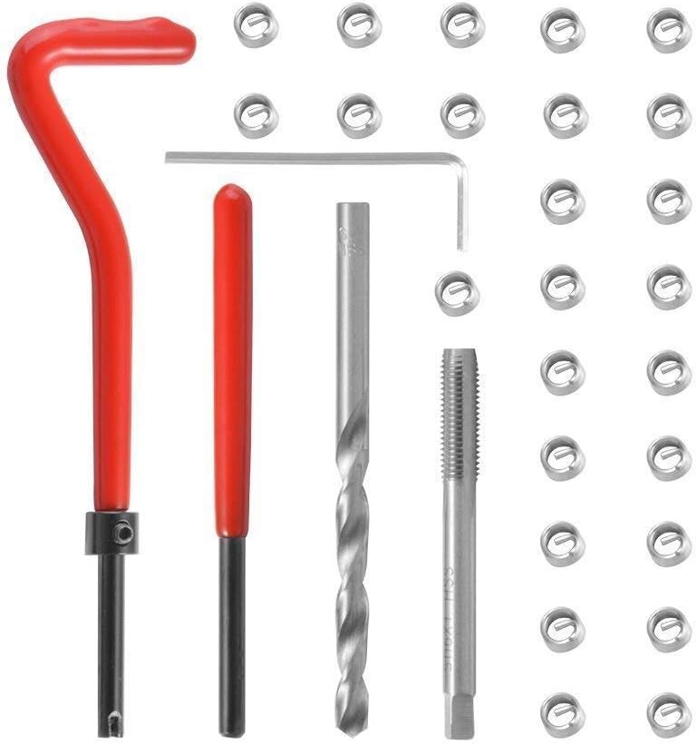 XTAUTO XT AUTO 30pcs Stainless Steel M5 x 0.8mm Thread Repair Insert Kit Compatible Hand Tool Set for Auto Repairing - Image 1